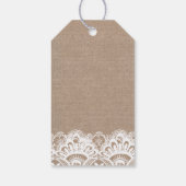 Burlap en kant bruiloft gunst cadeau Labels, rusti Cadeaulabel (Achterkant)