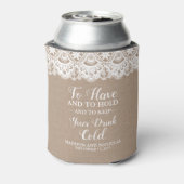 Burlap en kant bruiloft Koelboxxen, rustiek Blikjeskoeler (Blikje Achterkant)