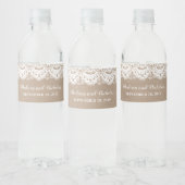 Burlap en Kant Bruiloft Water Fles Labels Rustiek Waterfles Etiket (Flessen)