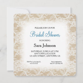 Burlap en kant gepersonaliseerd Vrijgezellenfeest Kaart