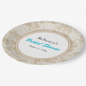 Burlap en kant gepersonaliseerd Vrijgezellenfeest Papieren Bordje (Gekanteld)