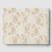 Burlap en Kant Marine Blauw Foto Bruiloft Gastenboek (Achterkant)