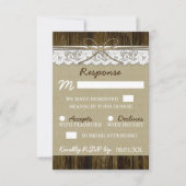 Burlap en kant met Twine Wedding RSVP-Kaarten RSVP Kaartje (Voorkant)