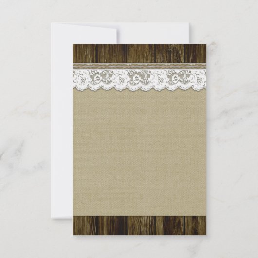 Burlap en kant met Twine Wedding RSVP-Kaarten RSVP Kaartje (Achterkant)
