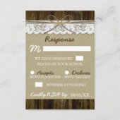 Burlap en kant met Twine Wedding RSVP-Kaarten RSVP Kaartje (Voorkant)
