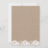 Burlap en Kant repetitie diner uitnodigingen (Achterkant)