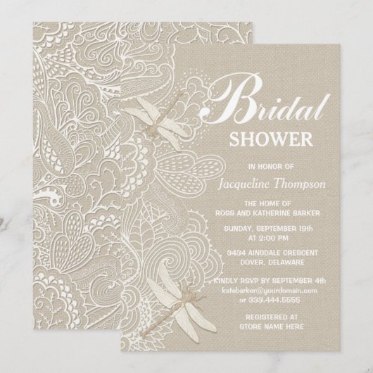 Burlap en Kant Rustiek Vrijgezellenfeest Kaart (Voorkant / Achterkant)