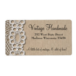 Burlap en Kant Rustieke Adresetiketten Etiket
