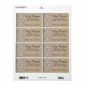 Burlap en Kant Rustieke Adresetiketten Etiket (Full Sheet)