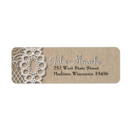 Burlap en Kant Rustieke Adresetiketten Etiket