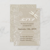 Burlap en kant rustieke bruiloft RSVP (Voorkant / Achterkant)