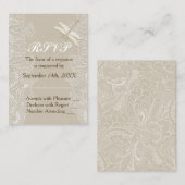 Burlap en kant rustieke bruiloft RSVP Informatiekaartje (Voorkant / Achterkant)