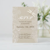 Burlap en kant rustieke bruiloft RSVP Kaartje (Staand voorkant)