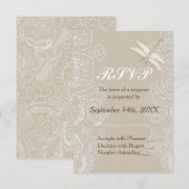 Burlap en kant rustieke bruiloft RSVP Kaartje (Voorkant / Achterkant)