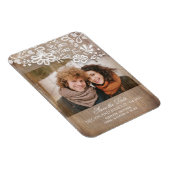 Burlap en kant rustieke foto Save the Date Magneet (Rechterzijde)