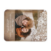 Burlap en kant rustieke foto Save the Date Magneet (Horizontaal)