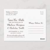 Burlap en kant Save the Date Briefkaarten, rustiek Briefkaart (Achterkant)