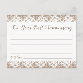 Burlap en Kant Tijd Capsule Kaarten, Rustiek Briefkaart