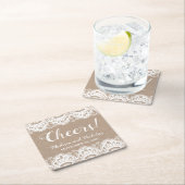 Burlap en Kant Trouwpapier Onderzetters, Rustiek Kartonnen Onderzetters (Insitu)