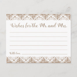 Burlap en Kant Trouwwensen Kaarten, Rustiek Briefkaart
