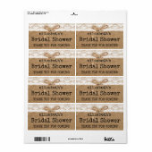 Burlap en Kant Vrijgezellenfeest Etiket (Full Sheet)