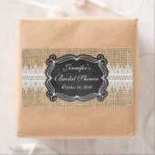 Burlap en Kant Waterflesje Etiket (Insitu)