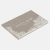 Burlap en kantbruiloft gastenboek (Hoek)