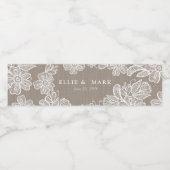 Burlap en kantbruiloft waterfles etiket (Enkel label)