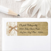 Burlap en kanten look etiket (Insitu)