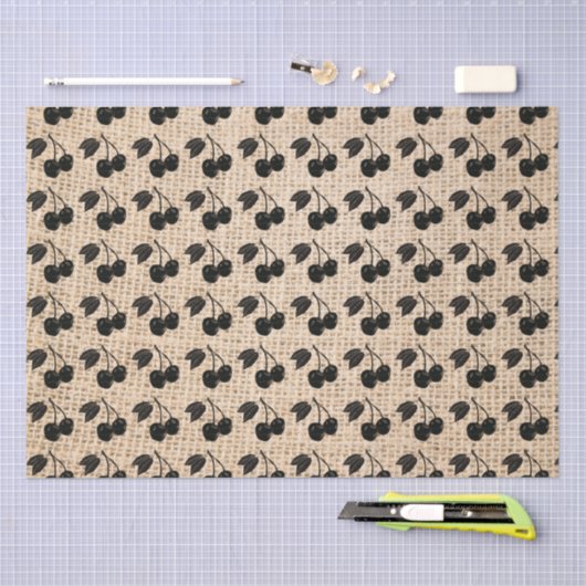 Burlap en kersen tissuepapier (Craft)