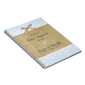 Burlap en Lace Afbeelding Blue Baby shower Guest B Notitieboek (Rechterzijde)