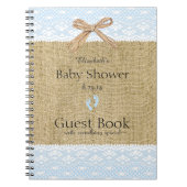 Burlap en Lace Afbeelding Blue Baby shower Guest B Notitieboek (Voorkant)