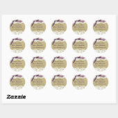Burlap en Lace Beige Paarse Bow shabby chic label (Vel)