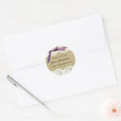 Burlap en Lace Beige Paarse Bow shabby chic label (Envelop)