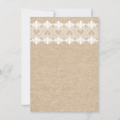 Burlap en Lace Bridal Shower Invitation Kaart (Achterkant)