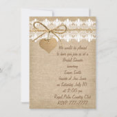 Burlap en Lace Bridal Shower Invitation Kaart (Voorkant)