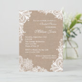  Burlap en Lace Bridal Shower Invitation Kaart (Staand voorkant)