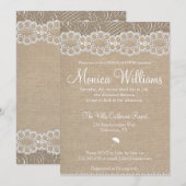 Burlap en Lace Bridal Shower Invitation Kaart (Voorkant / Achterkant)