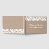 Burlap en Lace bruiloft gastenboek, rustiek Gastenboek (Volledig)