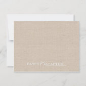 Burlap en Lace | Datum opslaan Save The Date (Achterkant)
