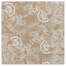 Burlap en Lace Floral Shabby Chic Fabric Stof