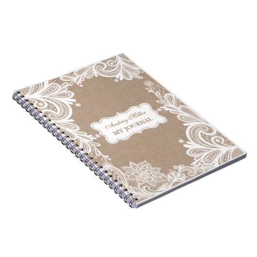  Burlap en Lace Journal Notitieboek (Rechterzijde)