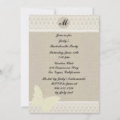 Burlap- en Lace-monogram Bachelorette-partij Kaart (Voorkant)