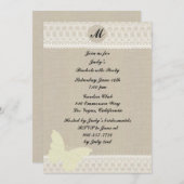 Burlap- en Lace-monogram Bachelorette-partij Kaart (Voorkant / Achterkant)