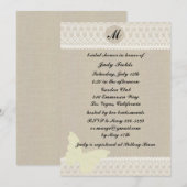 Burlap en Lace Monogram Bridal Shower Kaart (Voorkant / Achterkant)