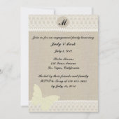 Burlap- en Lace Monogram Engagement Party nodigt u Kaart (Voorkant)