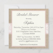 Burlap en Lace Pink  Vrijgezellenfeest Kaart (Achterkant)