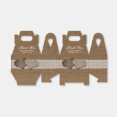 Burlap en Lace Rustic Country Wedding Bedankdoosjes (Uitgevouwen)