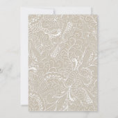 Burlap en Lace Rustic Wedding Invitation Kaart (Achterkant)