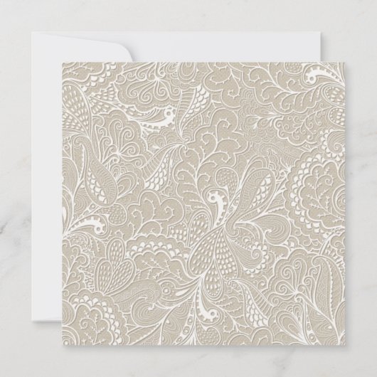 Burlap en Lace Rustic Wedding Invitation Kaart (Achterkant)